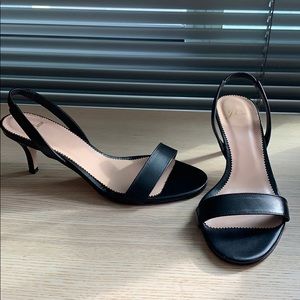 Sling back Leather kitten heel Jcrew Black 7.5